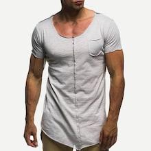 Romwe Men Pocket Decoration Plain Tee