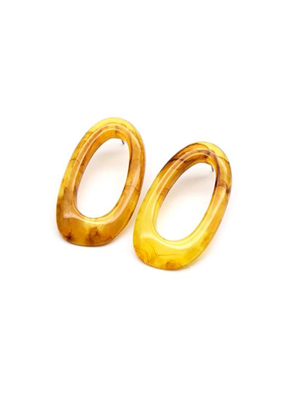 Romwe Open Oval Earrings