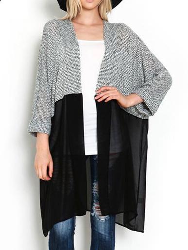 Romwe Bat Sleeve Contrast Hem Top