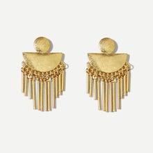 Romwe Bar Tassel Half Round Drop Earrings