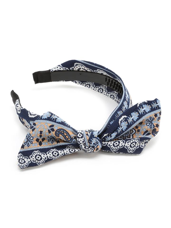 Romwe Graphic Print Bow Tie Headband