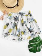 Romwe Pineapple Print Shorts