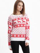 Romwe Snowflake Deer Pullover Sweaters
