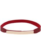 Romwe Metal Plate Red Elastic Belt