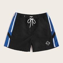 Romwe Guys Contrast Side Knot Front Bermuda Shorts