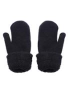 Romwe Black Fleece Cuff Gloves