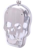 Romwe Silver Skull Pu Clutch Bag