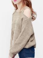 Romwe Off The Shoulder Loose Sweater