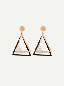 Romwe Double Triangle Drop Earrings