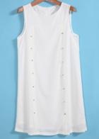 Romwe Round Neck Bead Long Tank Top