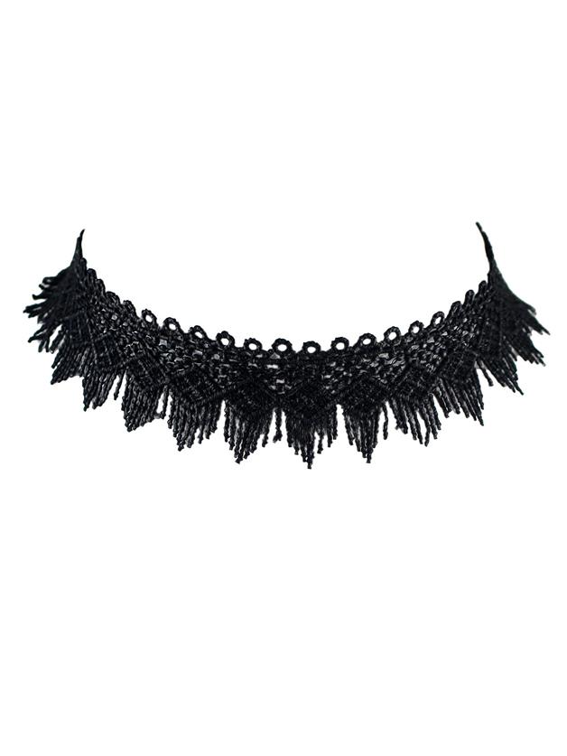 Romwe Black Choker Collar Necklaces