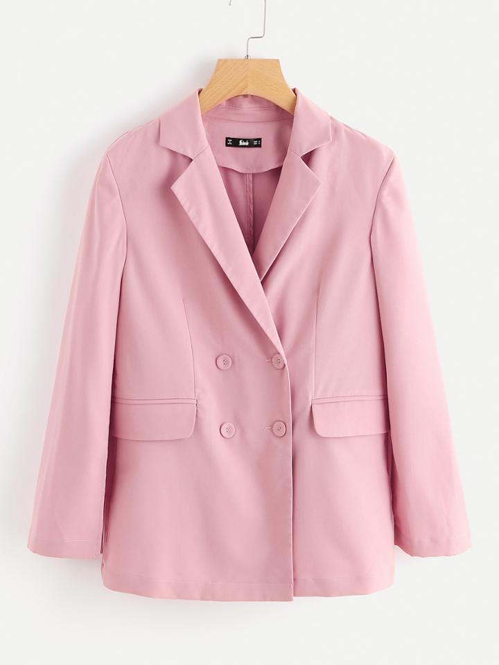 Romwe Split Sleeve Double Breasted Blazer