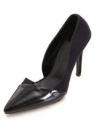 Romwe Black Point Toe Side Cutout High Heeled Pumps
