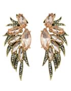 Romwe Multicolors Rhinestone Stud Wing Earrings