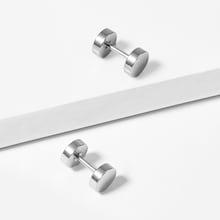 Romwe Men Barbell Stud Earrings