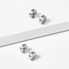 Romwe Men Barbell Stud Earrings