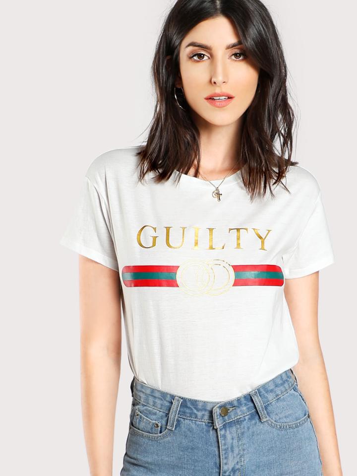 Romwe Mixed Print Tee