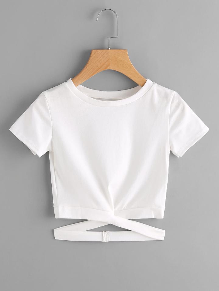 Romwe Cut Out Slit Sleeve Tee