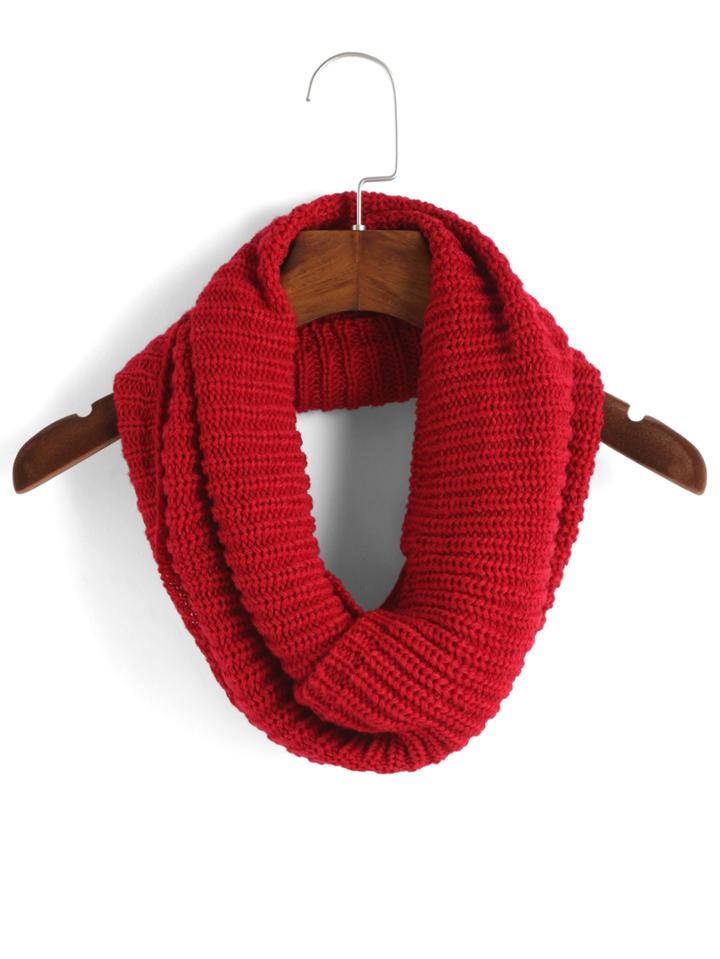 Romwe Knit Red Scarf