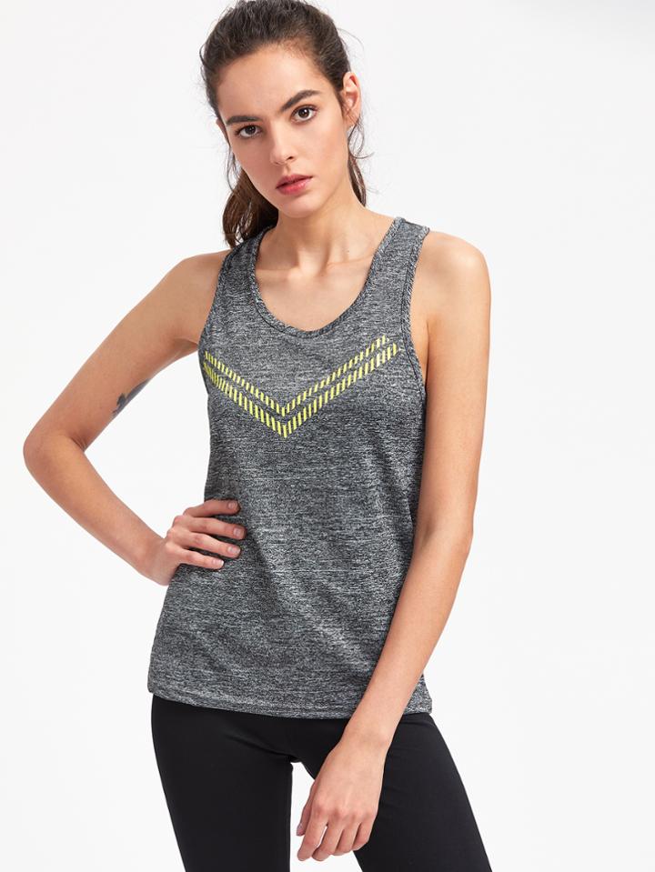 Romwe Active Space Dye Racerback Tank Top