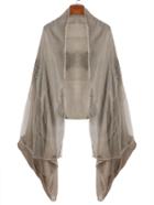 Romwe Light Brown Lace Voile Scarf