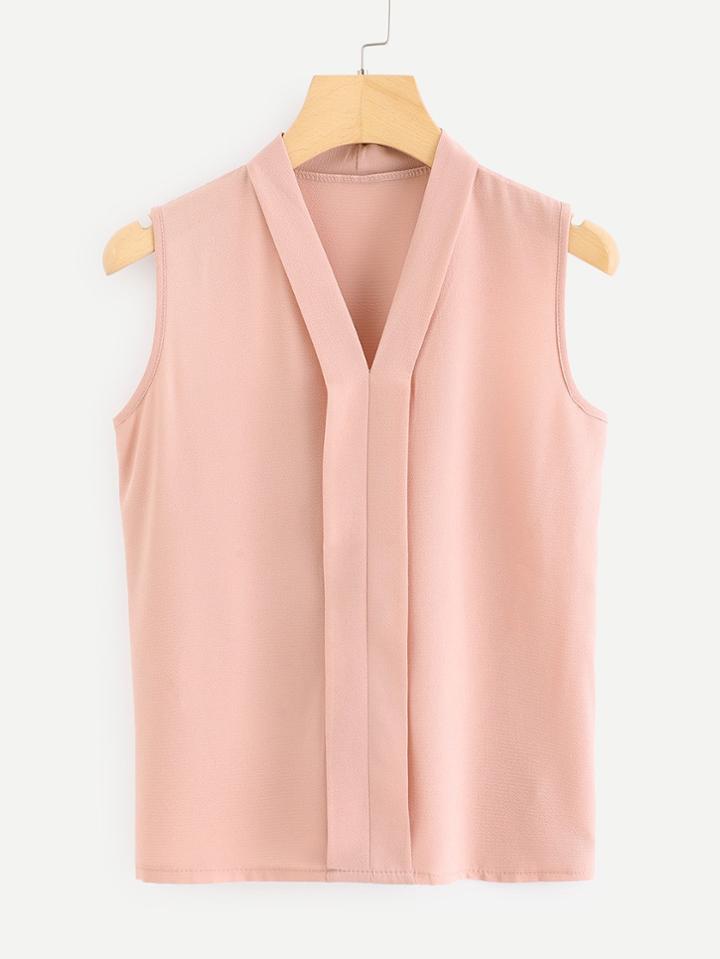 Romwe Chiffon V Neckline Top