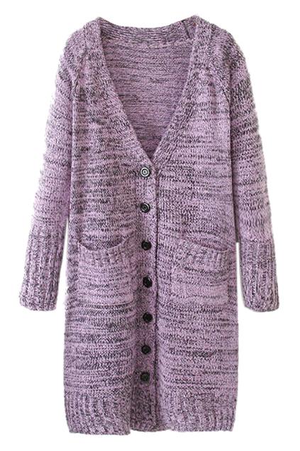 Romwe Oversized Purple Cardigan
