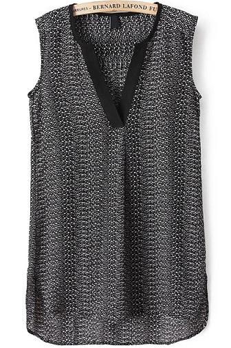 Romwe V Neck Dip Hem Slim Blouse