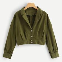 Romwe Solid Single-breasted Jacket