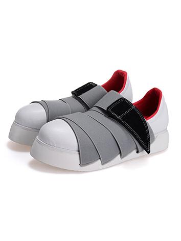 Romwe Grey Thick-soled Round Toe Flats