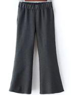 Romwe Bell Bottomed Elastic Waist Grey Pant