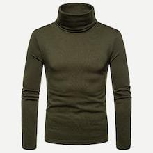 Romwe Men Solid High Neck Tee