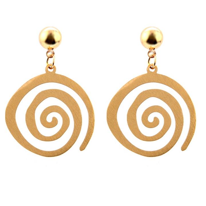 Romwe Metallic Spiral Drop Earrings