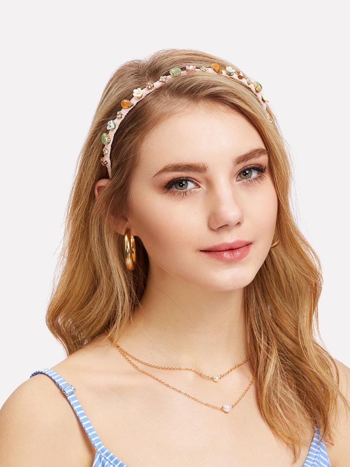 Romwe Heart & Flower Decorated Headband