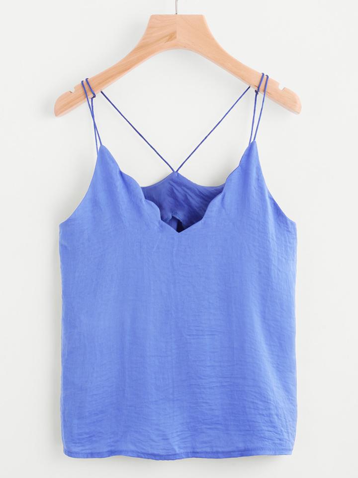 Romwe Chevron Trim Cami Top