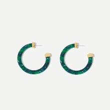 Romwe Marble Pattern Cut Hoop Earrings