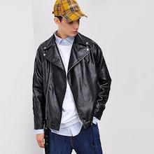 Romwe Guys Belted Hem Biker Jacket