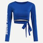 Romwe Knot Hem Letter Print Tee