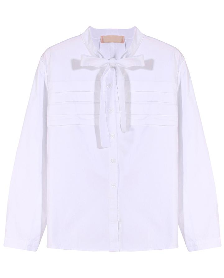 Romwe Stand Collar Bow Loose Blouse