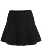 Romwe A Line Ruffle Black Skirt