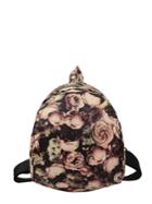 Romwe Butterfly & Flower Print Backpack
