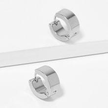 Romwe Men Wide Hoop Earrings