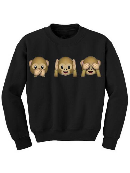 Romwe Animal Print Black Sweatshirt