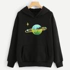 Romwe Galaxy Print Hooded Sweatshirt