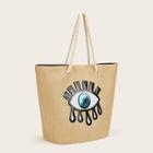 Romwe Sequin Eye Pattern Tote Bag