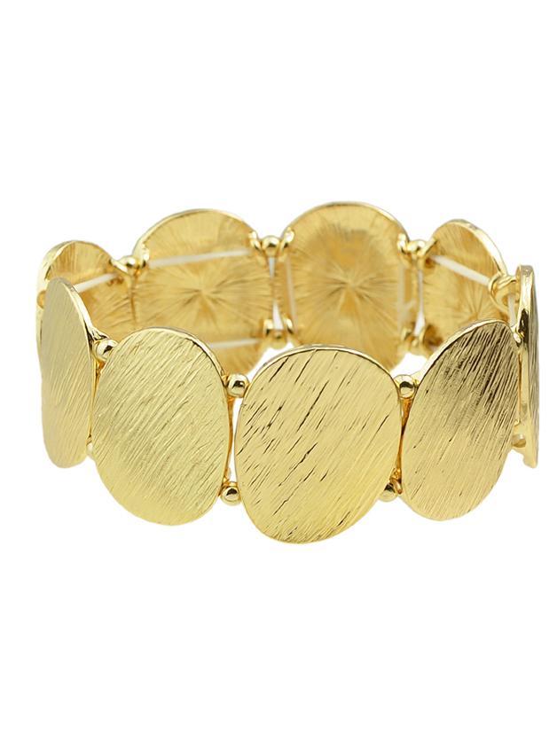 Romwe Stretch Wide Metal Bracelet