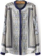 Romwe Vintage Contrast Trim Floral Blouse