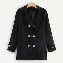 Romwe Double Breasted Pea Coat