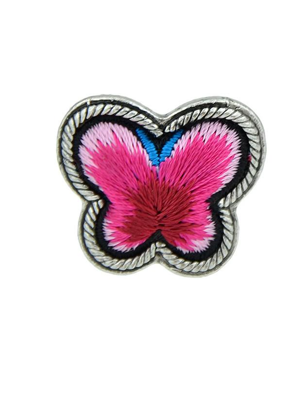 Romwe Red Handmade Embroidery Butterfly Finger Ethnic Rings