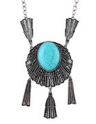 Romwe Big Turquoise Pendant Necklace
